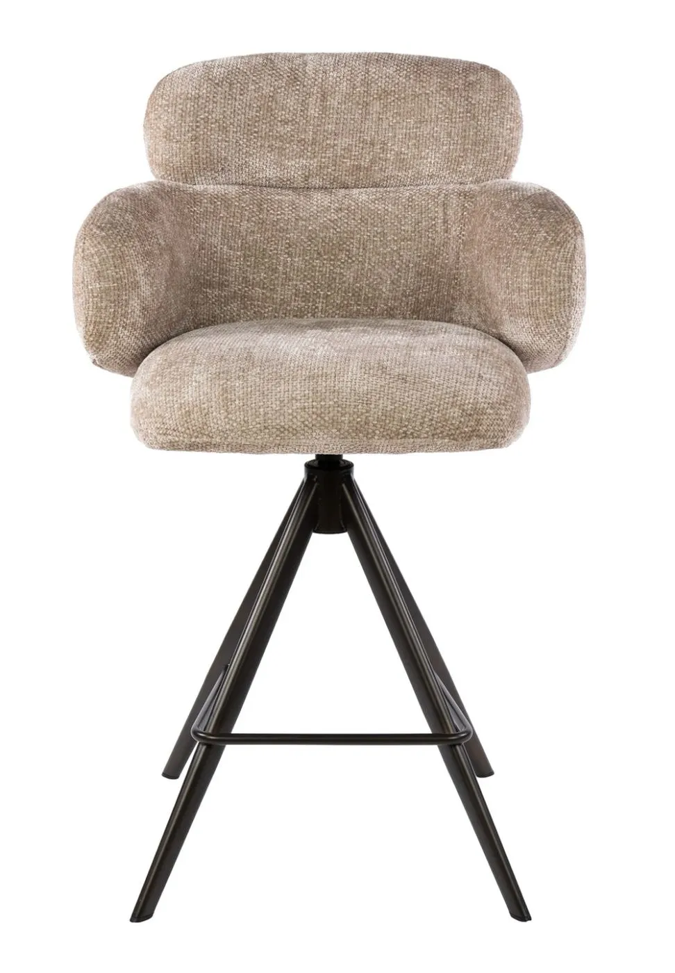 2er Set Barstuhl Milagro | Hoven-Stoff / Chenillegewebe | drehbar | sand-braun