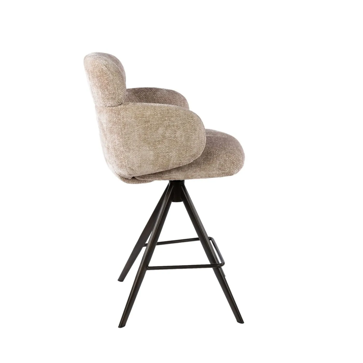 2er Set Barstuhl Milagro | Hoven-Stoff / Chenillegewebe | drehbar | sand-braun