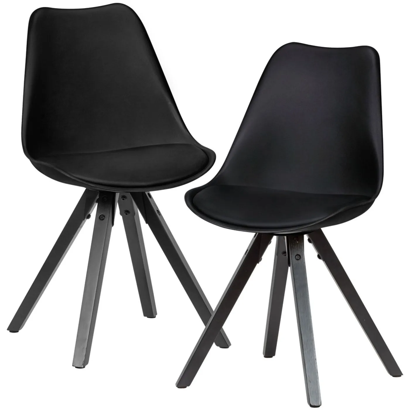 2er Set Esszimmerstuhl Avanti | Kunstleder | schwarz