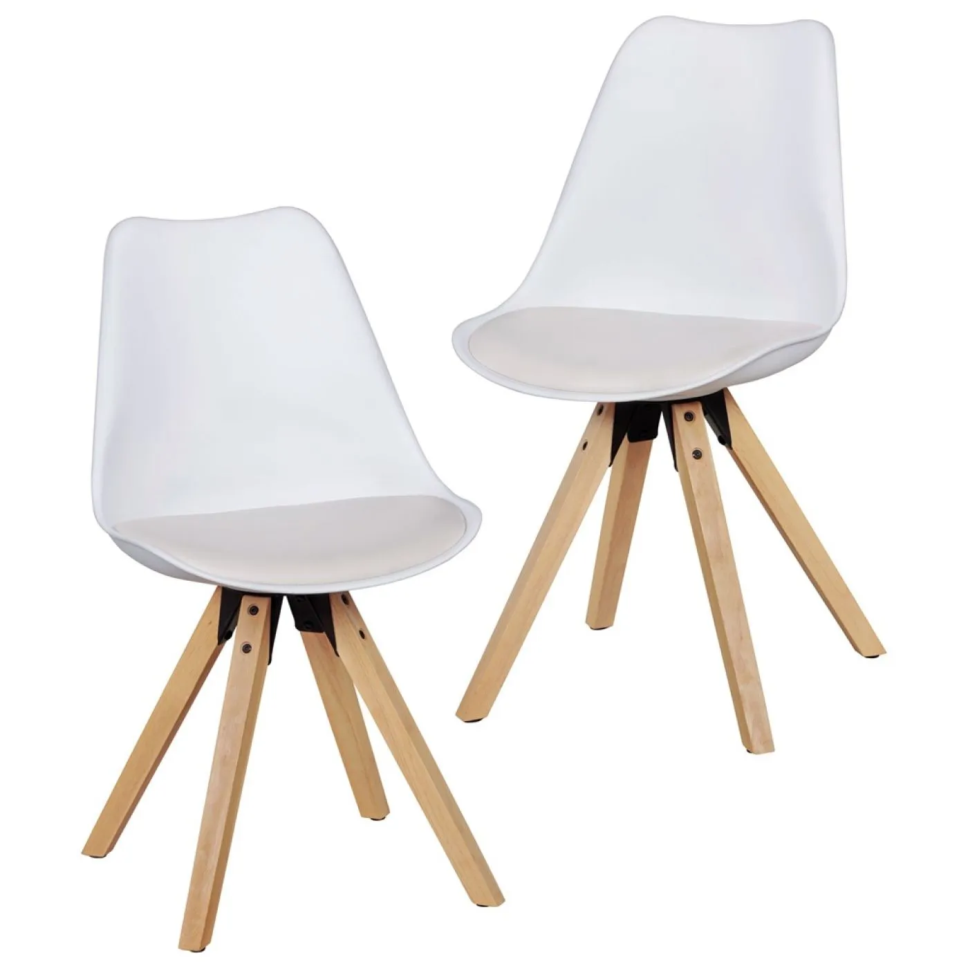 2er Set Esszimmerstuhl LIMA | Kunstleder | weiß