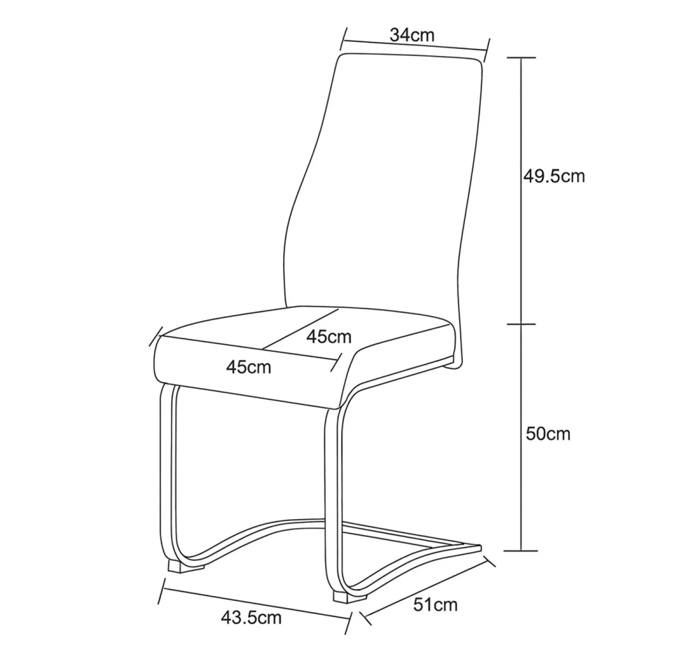 2er Set Freischwinger Sonja | Webstoff | anthrazit
