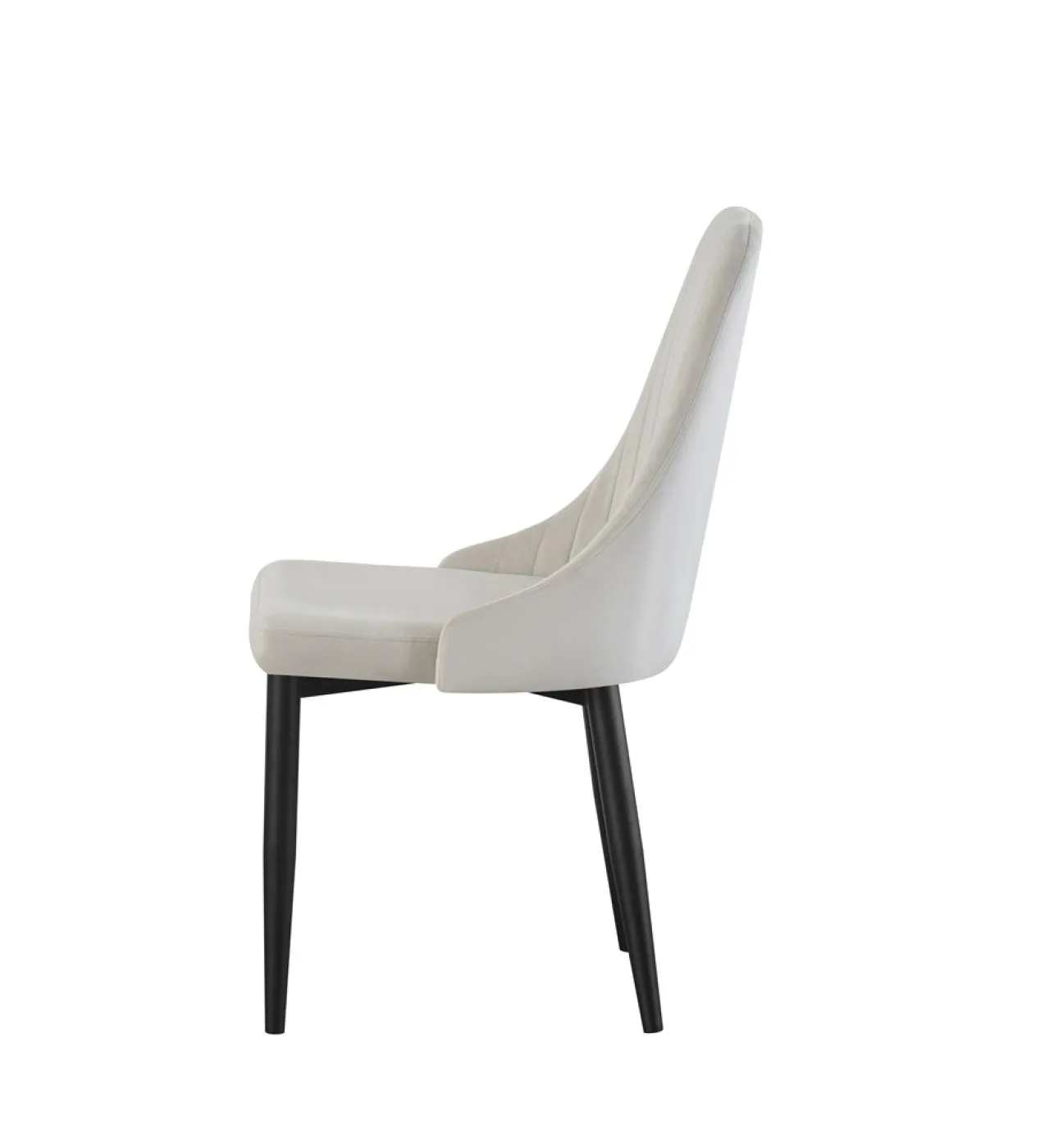 2er Set Stuhl Claudia | Samtbezug | creme
