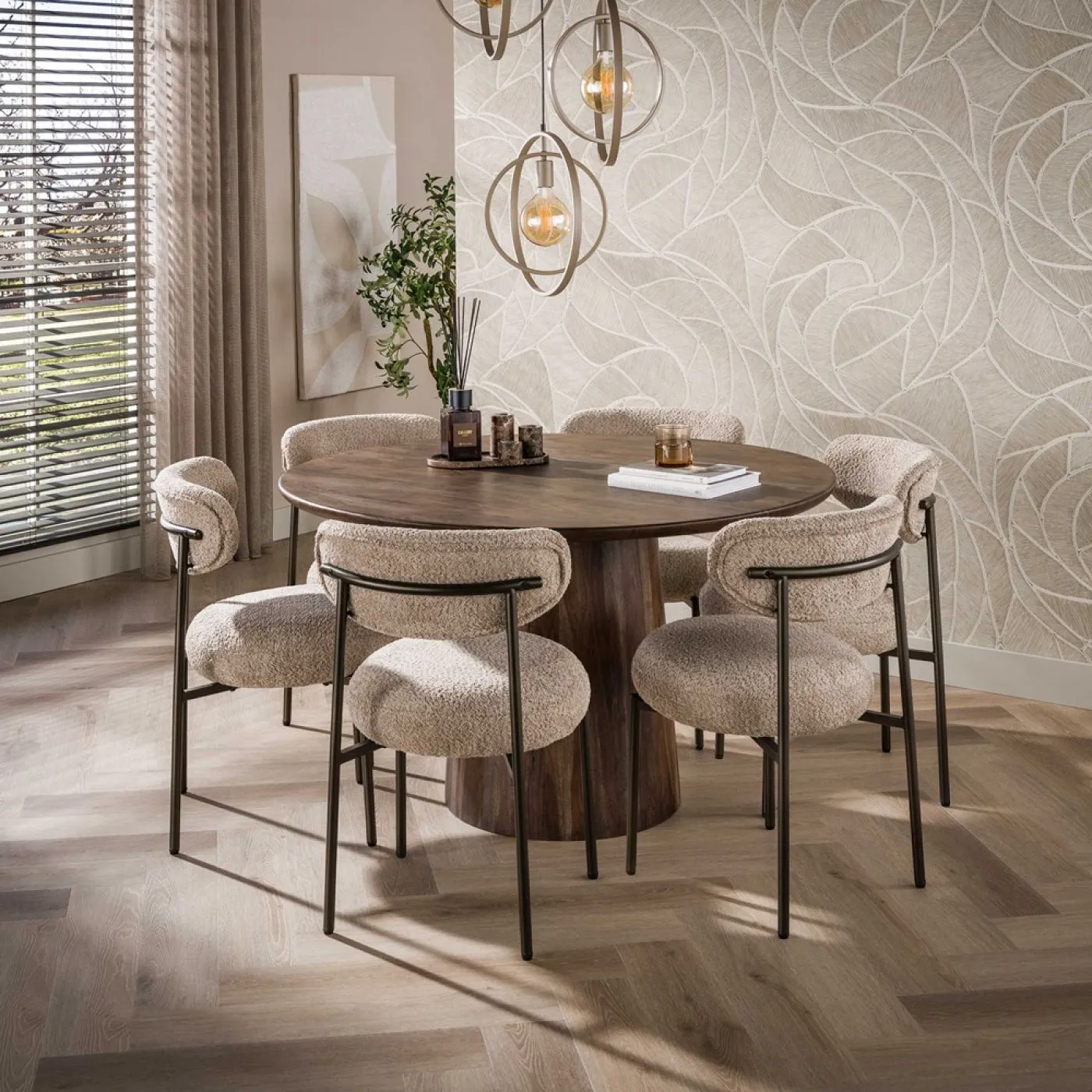 2er Set Stuhl Elysia | Cargo Stoff / Strukturgewebe | sand-braun