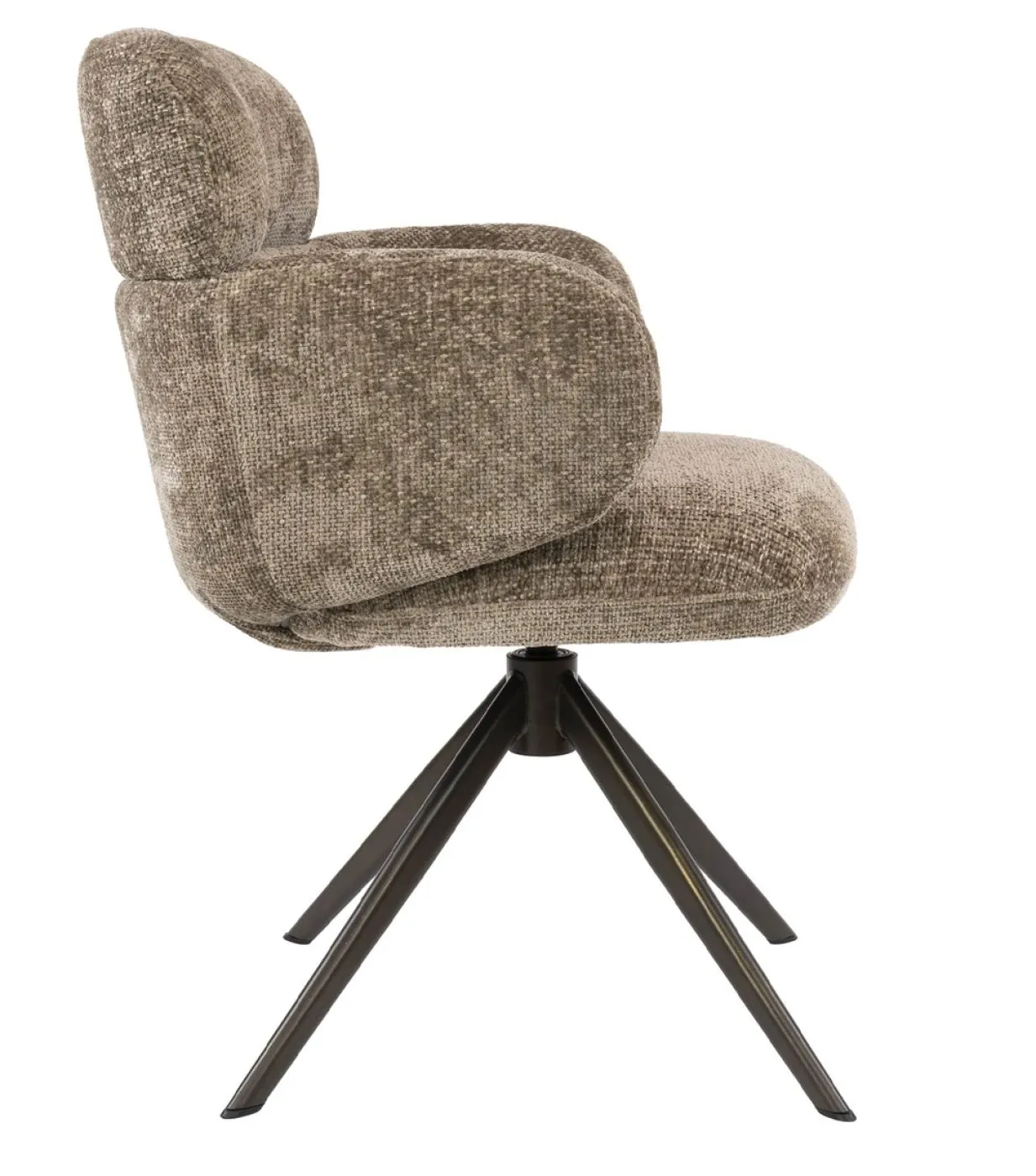 2er Set Stuhl Milagro | Hoven-Stoff / Chenillegewebe | drehbar | champagne-braun