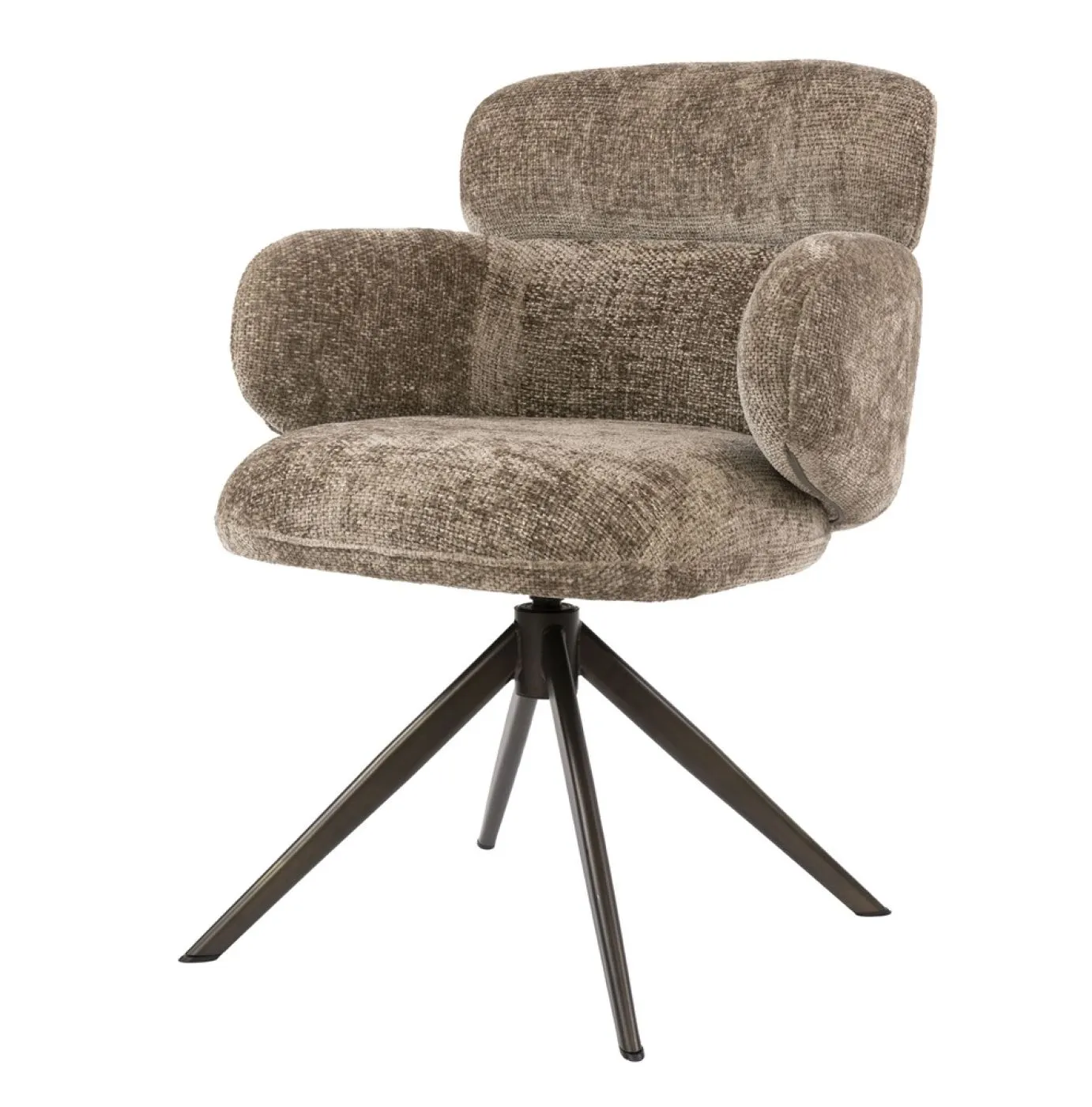2er Set Stuhl Milagro | Hoven-Stoff / Chenillegewebe | drehbar | champagne-braun
