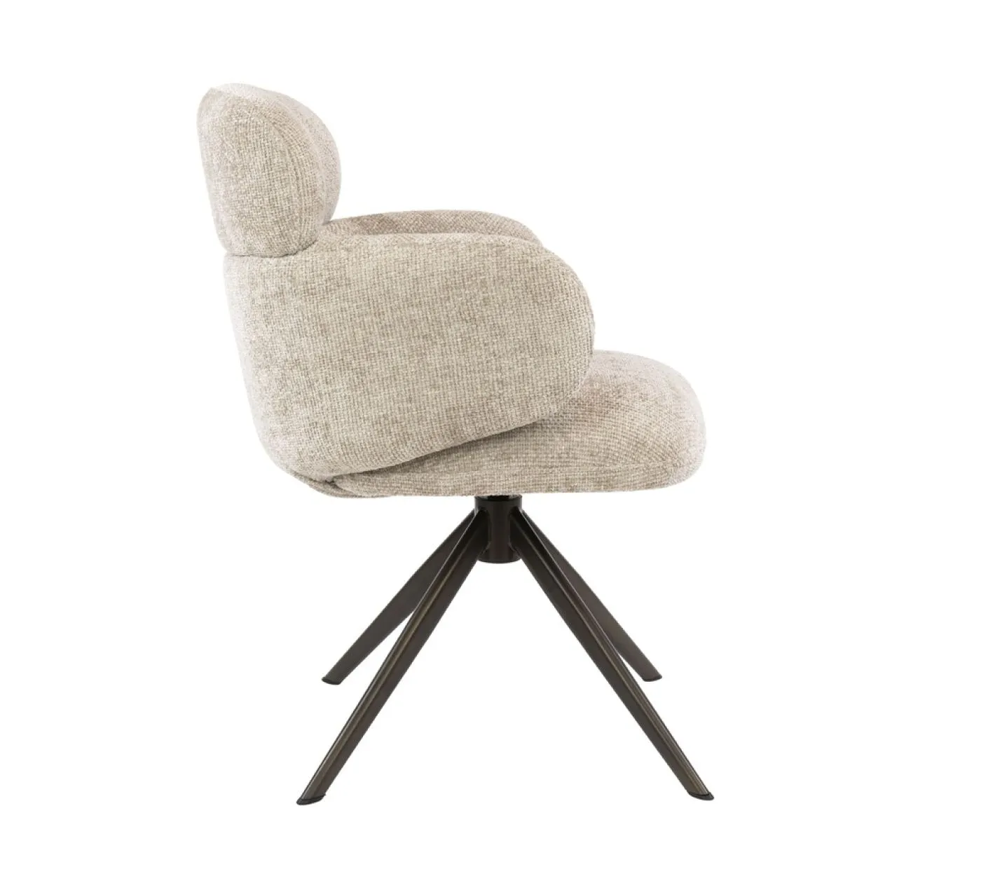 2er Set Stuhl Milagro | Hoven-Stoff / Chenillegewebe | drehbar | sand-braun