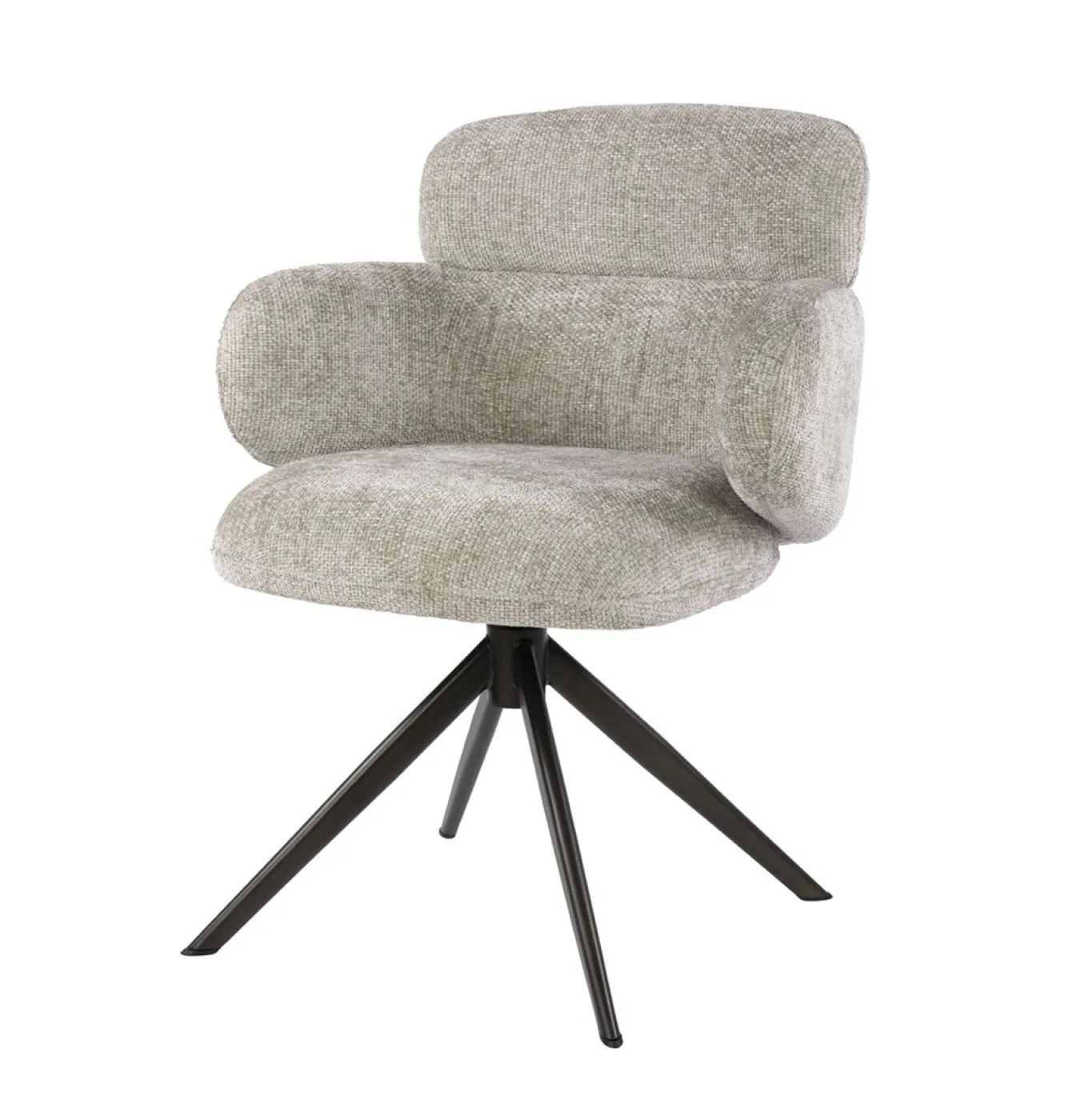 2er Set Stuhl Milagro | Hoven-Stoff / Chenillegewebe | drehbar | sand-braun