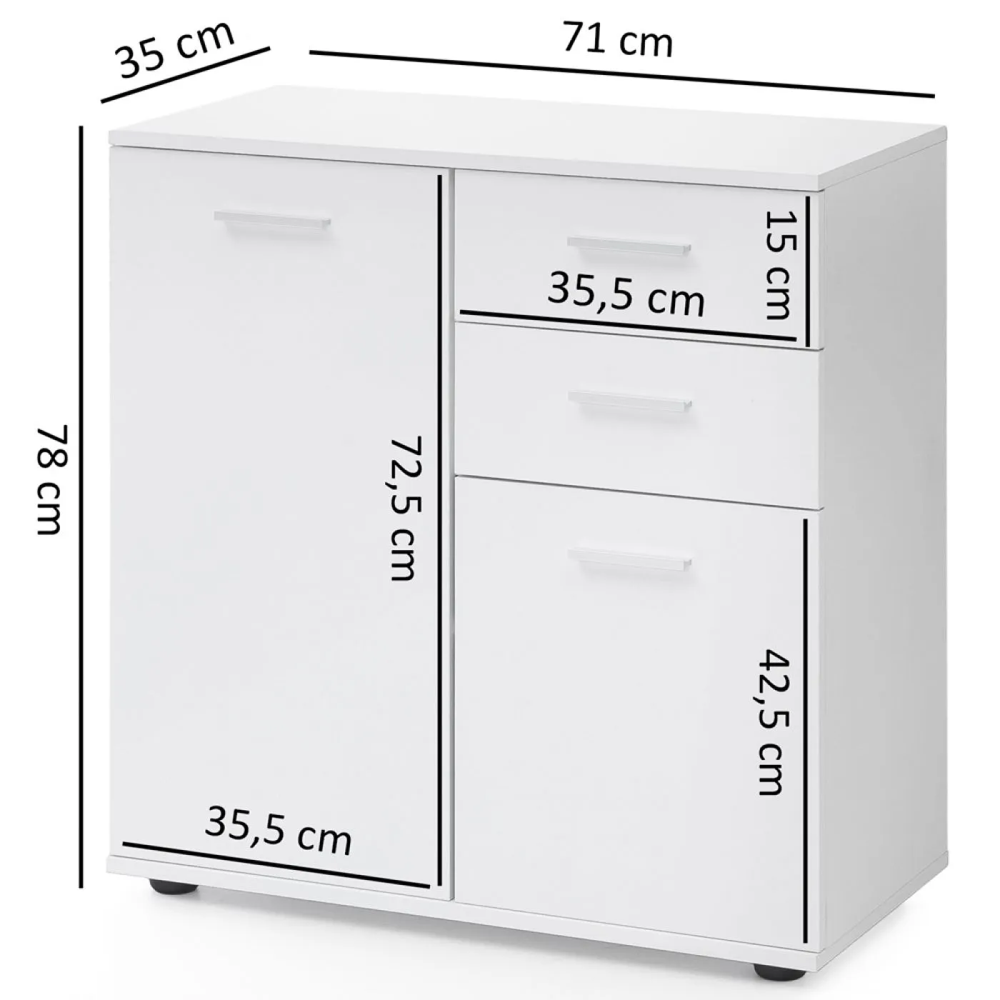 Sideboard Kommode Svenja | weiß