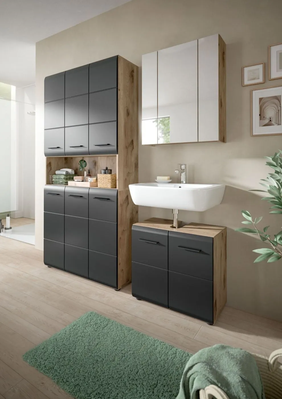 Bad Set Ice 10 | 3-teilig | Nox Oak / schwarz matt