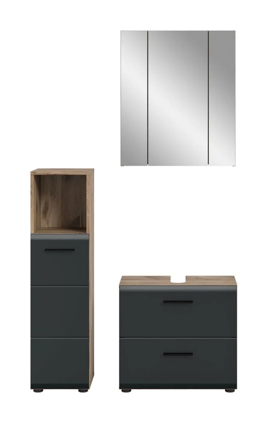 Bad Set Ice 2 | 3-teilig | Nox Oak / schwarz matt
