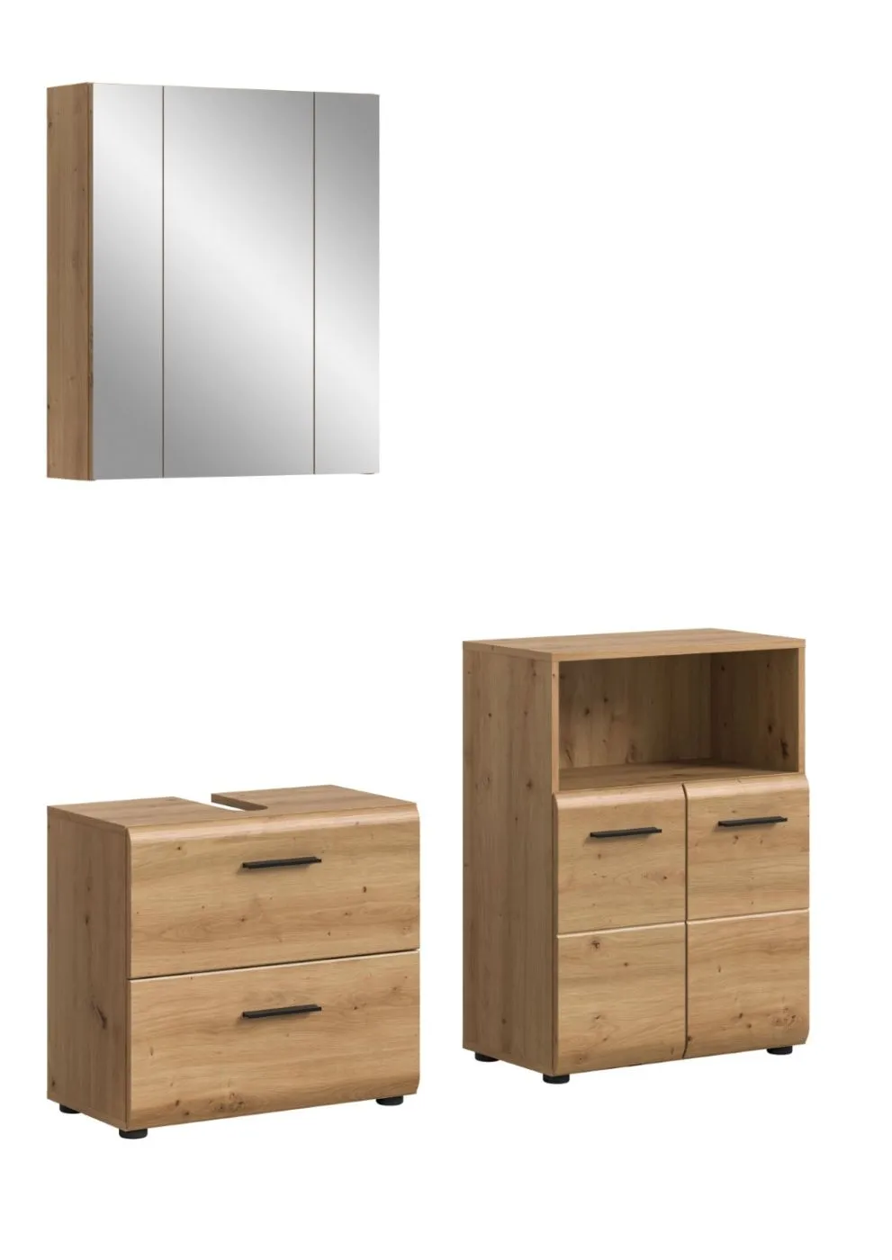 Bad Set Ice 3 | 3-teilig | Artisan Oak mit Badaufsatzleuchte