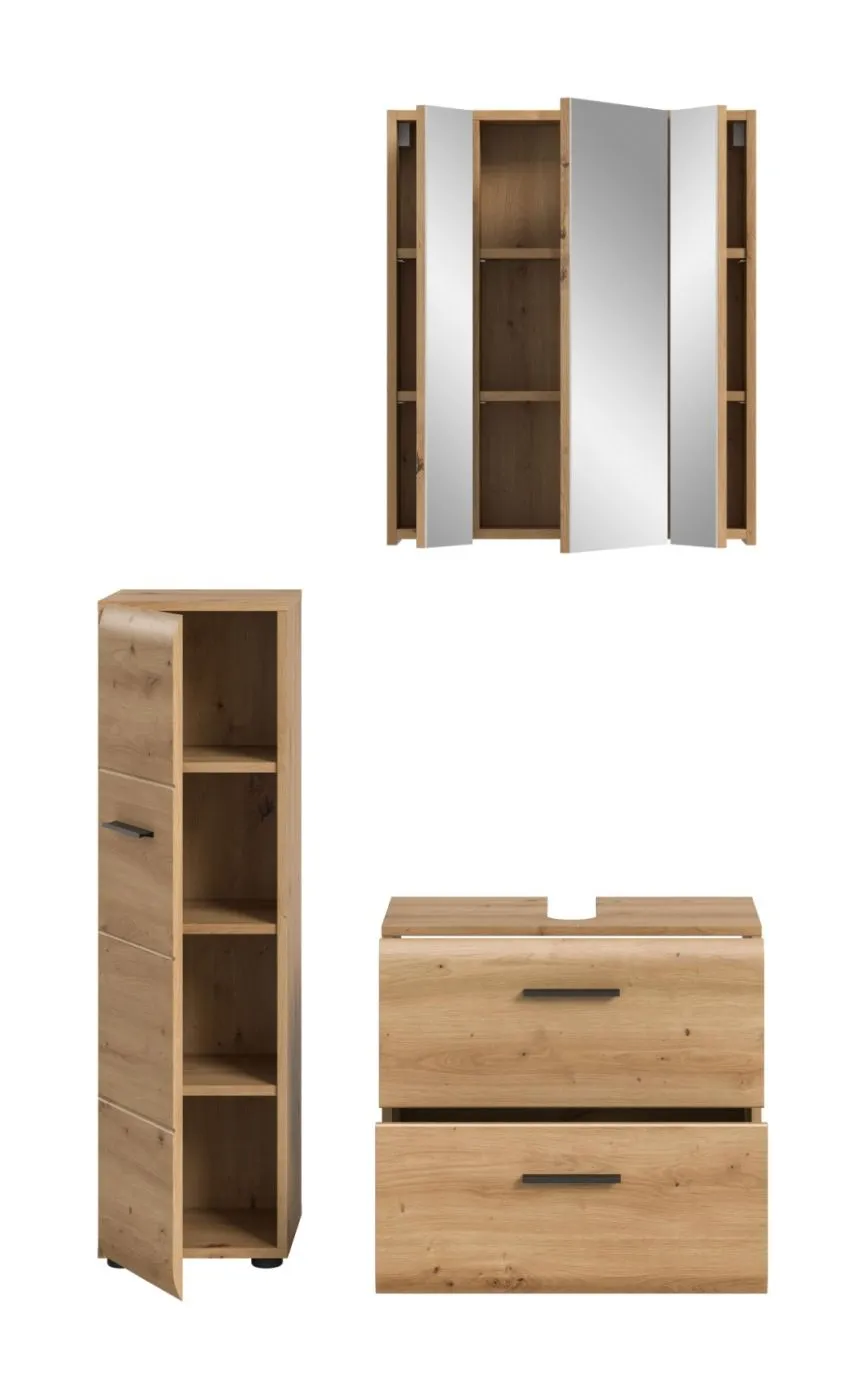 Bad Set Ice 3 | 3-teilig | Artisan Oak ohne Beleuchtung