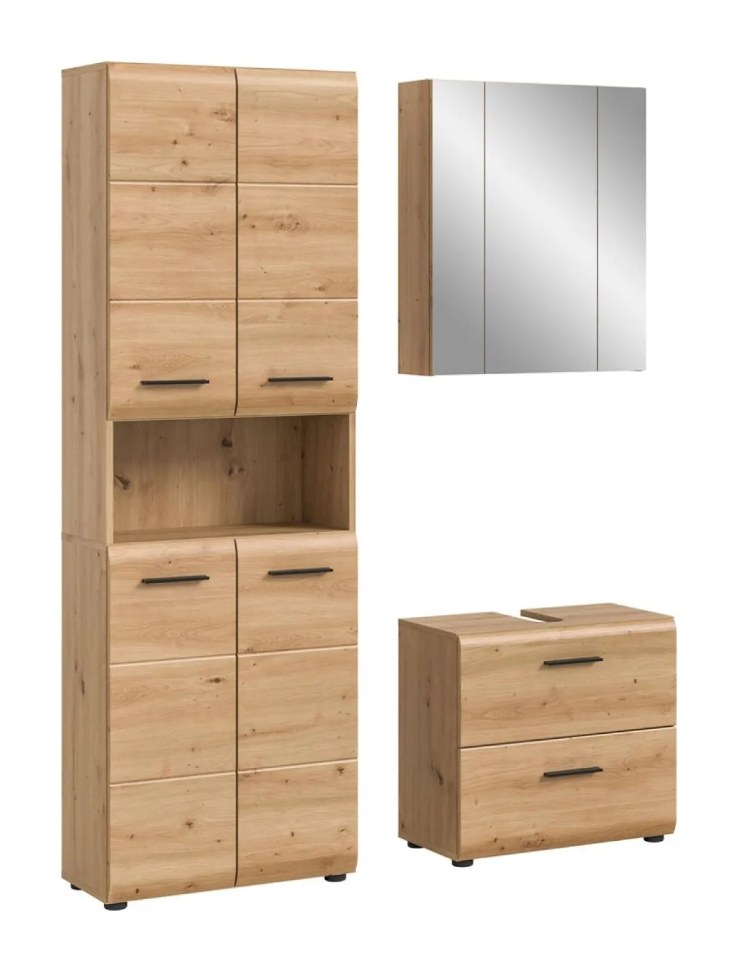 Bad Set Ice | 3-teilig | Artisan Oak mit Badaufsatzleuchte