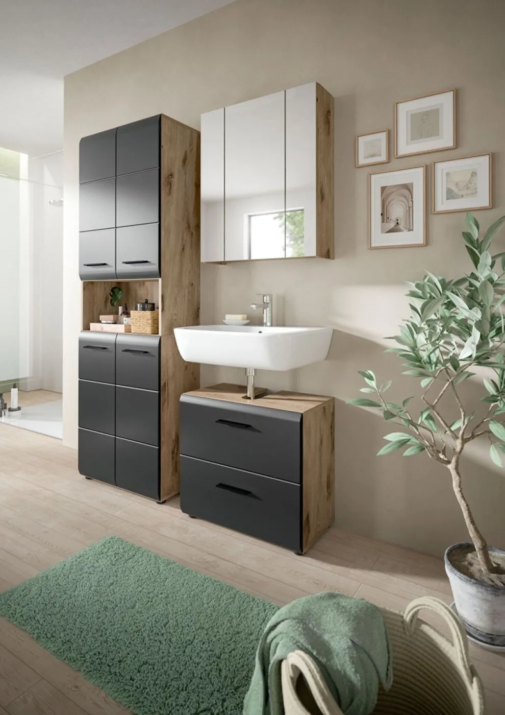 Bad Set Ice | 3-teilig | Nox Oak / schwarz matt