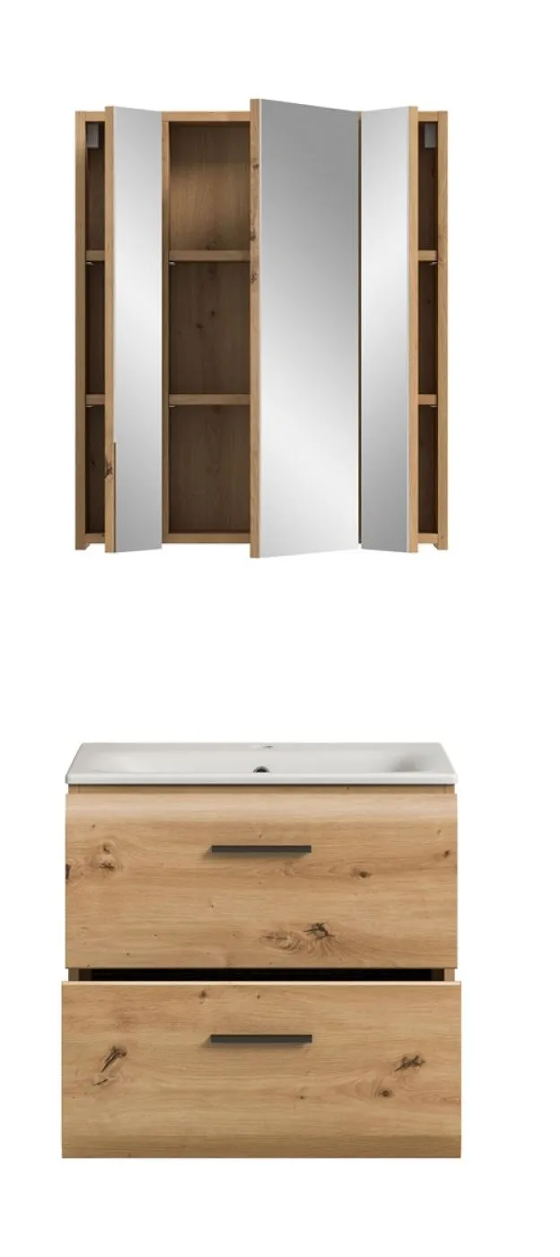 Bad Set Ice 3a | 2-teilig | Artisan Oak | inkl. Waschbecken ohne