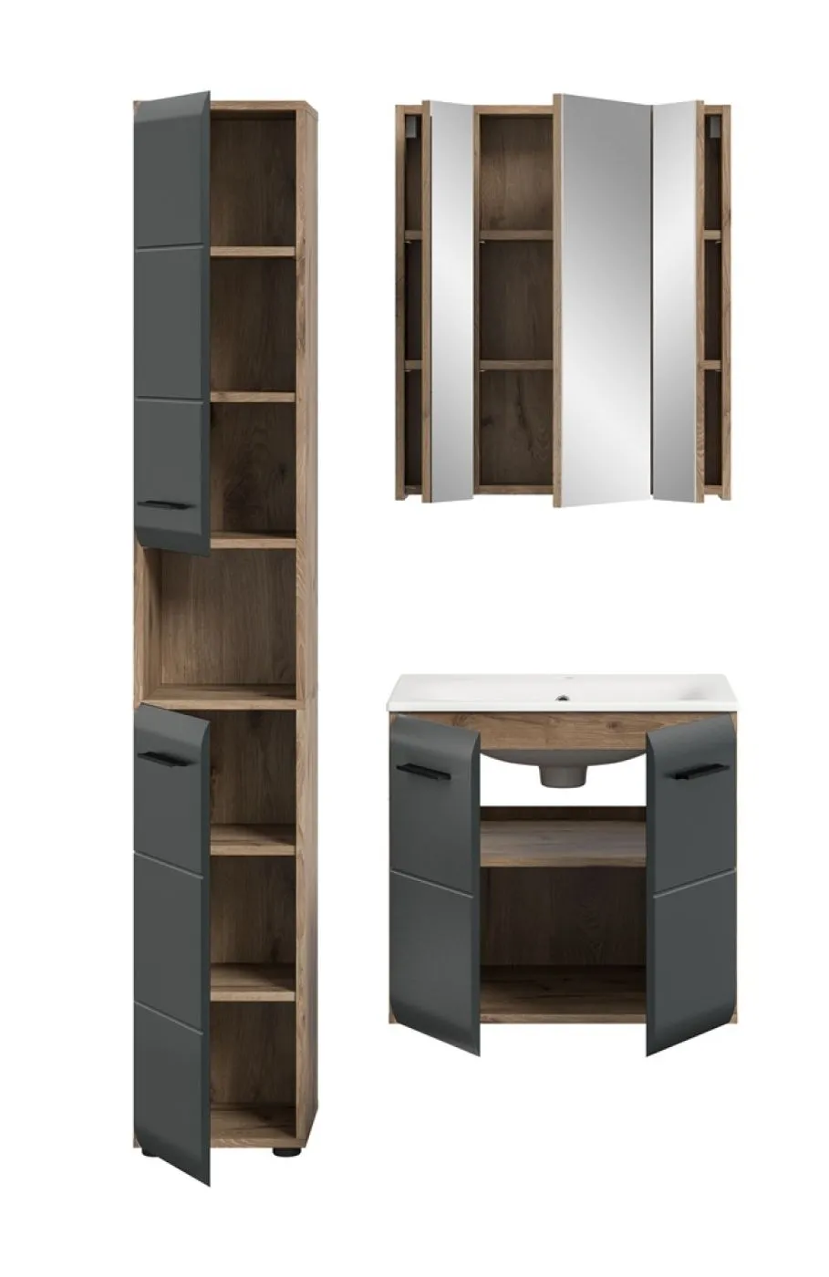 Bad Set Ice 4 | 3-teilig | Nox Oak / schwarz matt