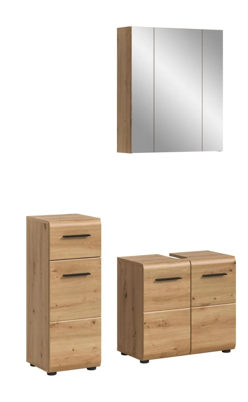 Bad Set Ice 5 | 3-teilig | Artisan Oak mit Aufsatzleuchte