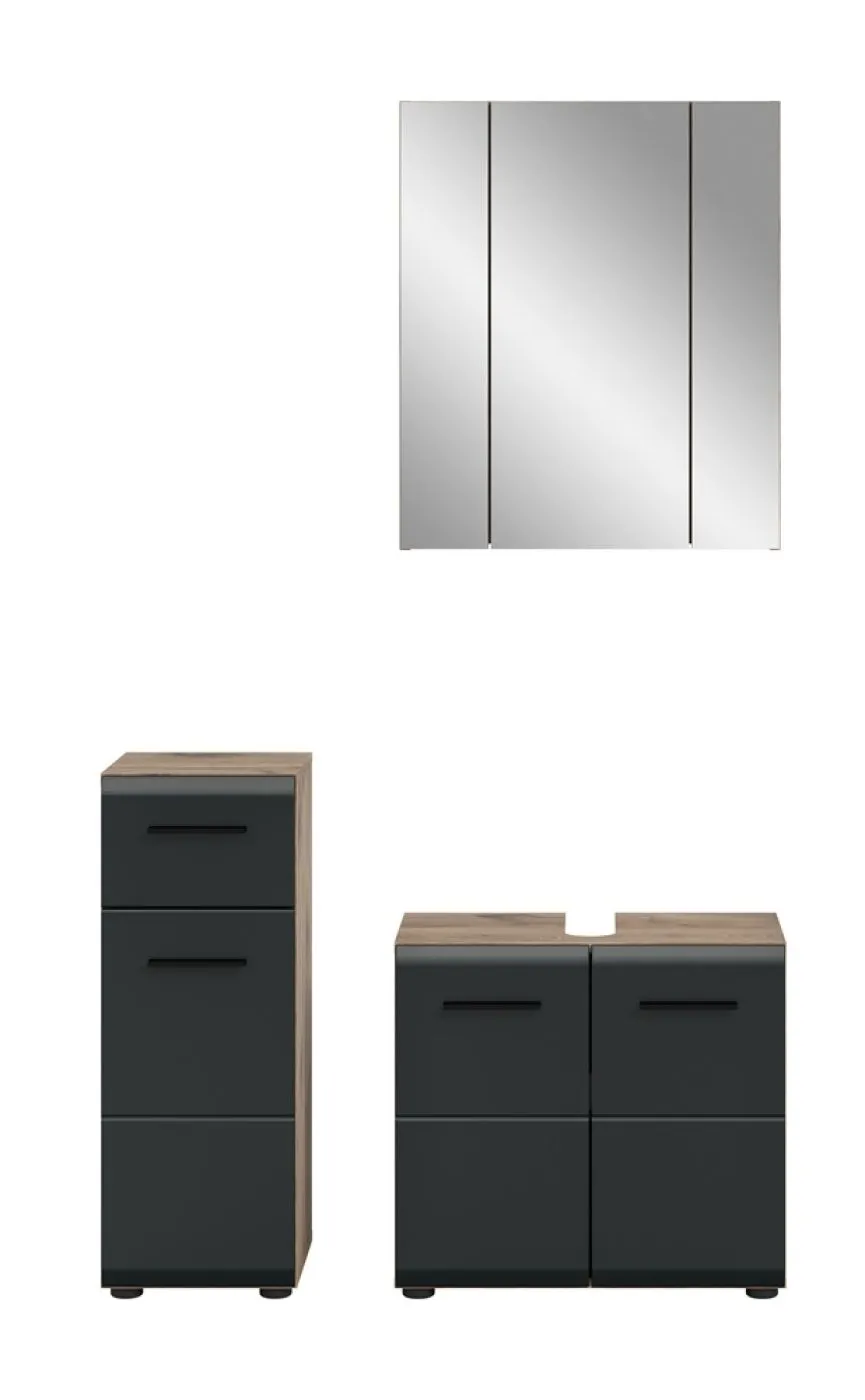 Bad Set Ice 5 | 3-teilig | Nox Oak / schwarz matt ohne 1