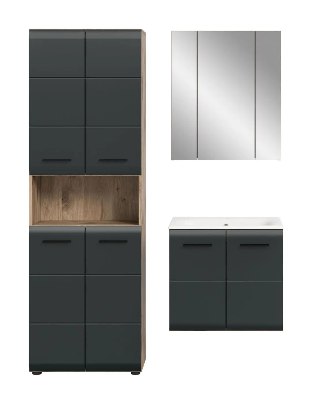 Bad Set Ice 6 | 3-teilig | Nox Oak / schwarz matt
