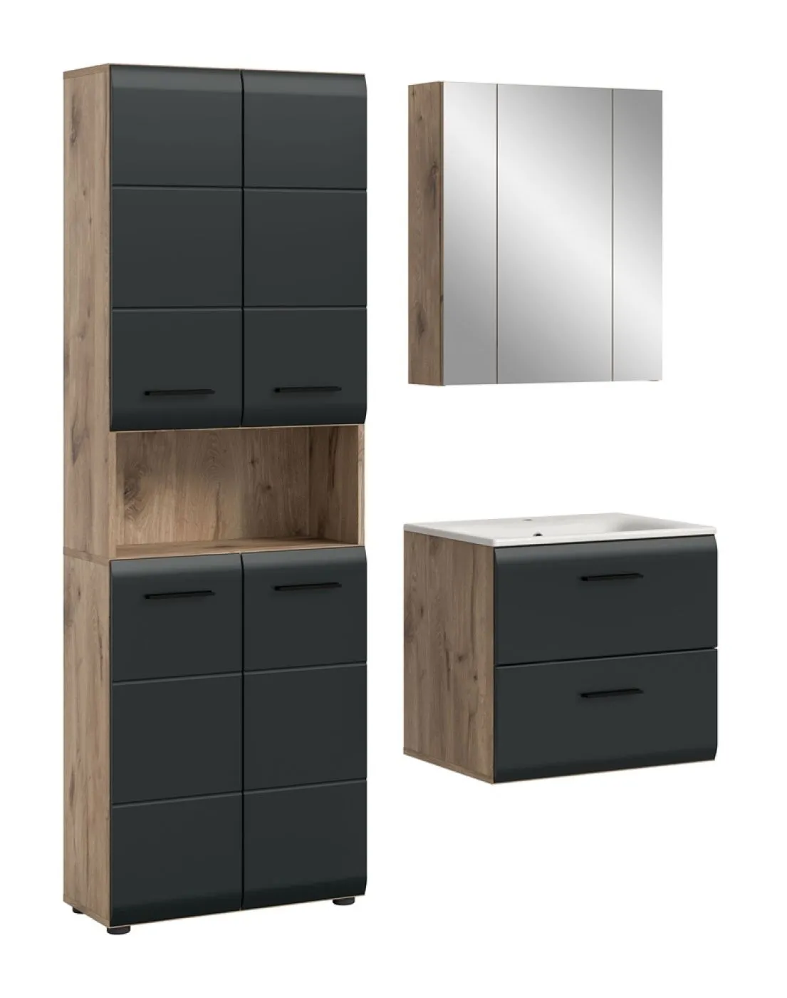 Bad Set Ice 7 | 3-teilig | Nox Oak / schwarz matt