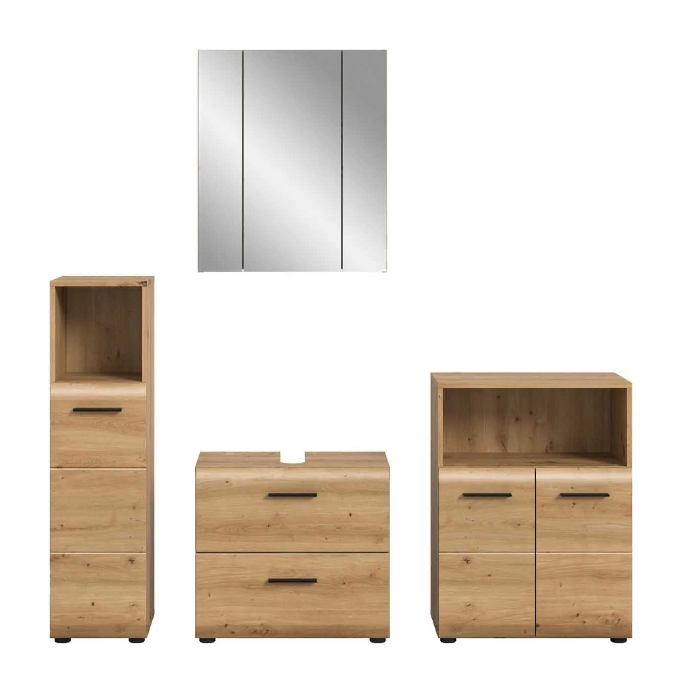 Bad Set Ice 8 | 4-teilig | Artisan Oak ohne Aufsatzleuchte