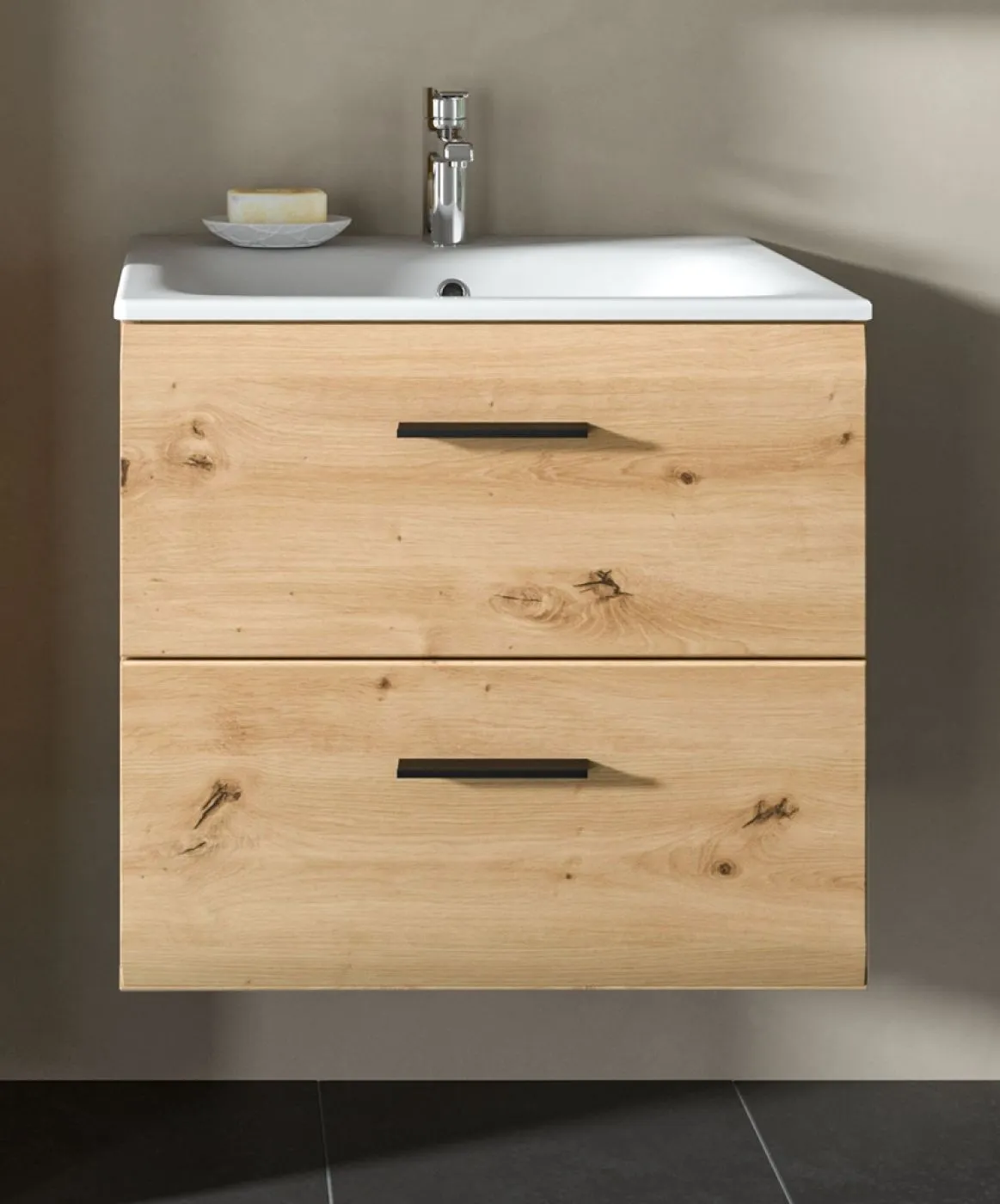 Bad Set Ice 9 | 3-teilig | Artisan Oak mit Badaufsatzleuchte