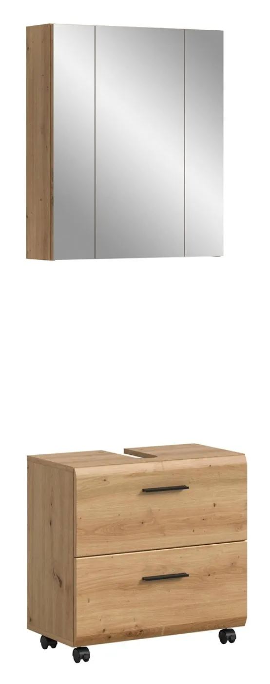 Bad Set Ice auf Rollen | 2-teilig | Artisan Oak ohne
