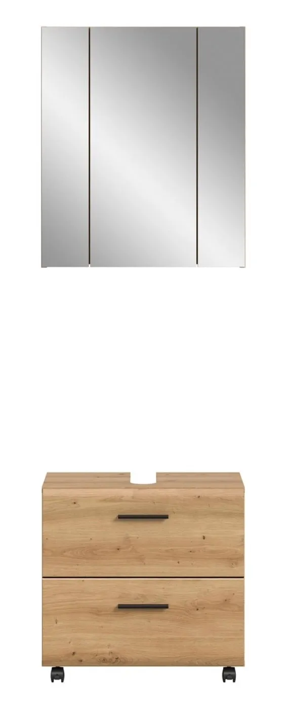 Bad Set Ice auf Rollen | 2-teilig | Artisan Oak ohne