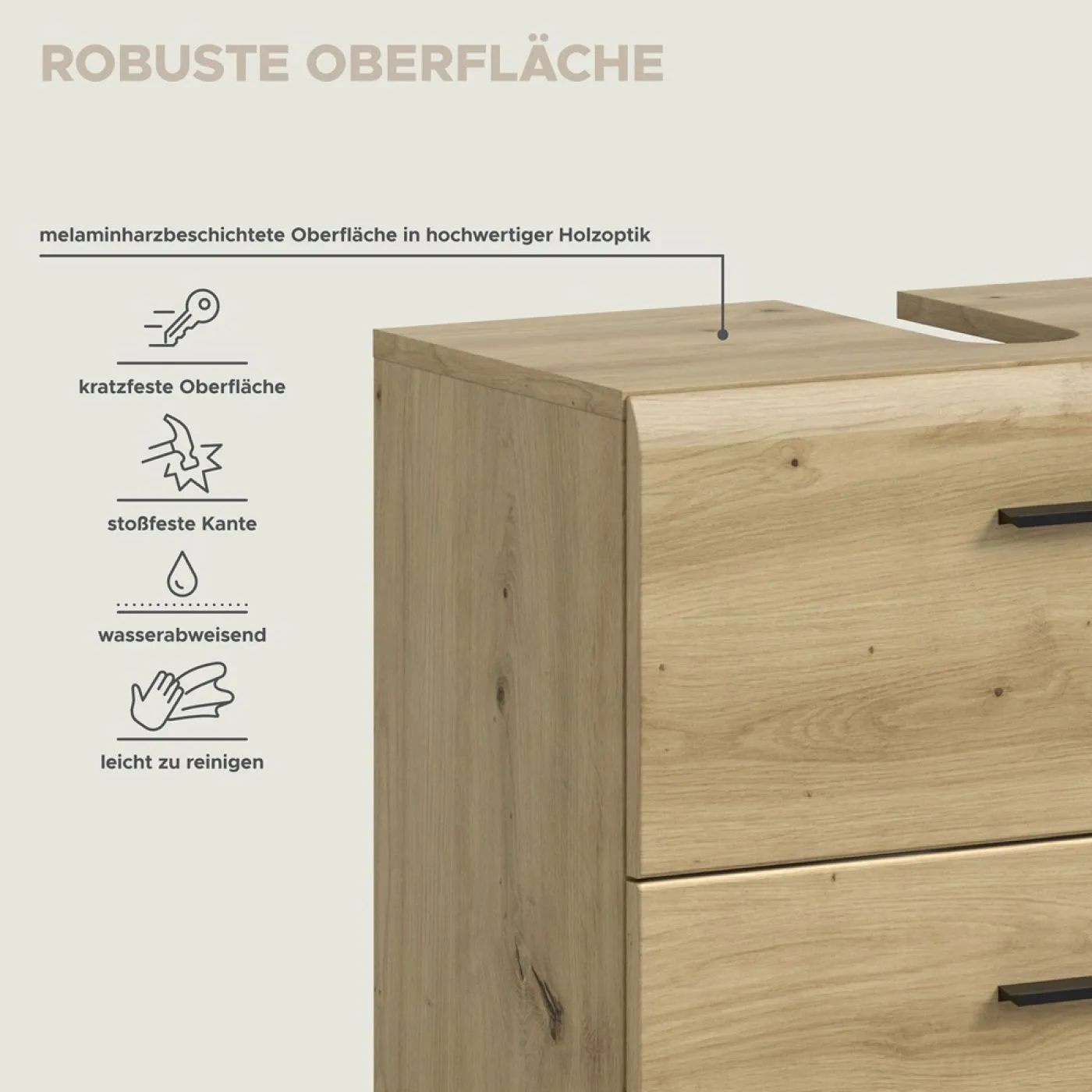 Bad Set Ice auf Rollen | 2-teilig | Artisan Oak ohne