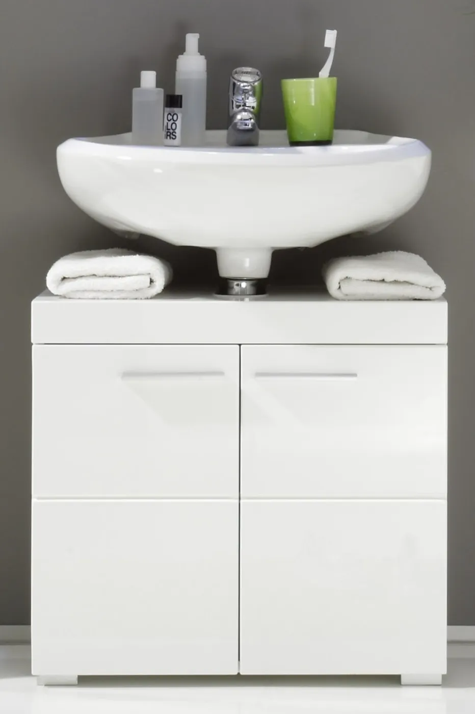 Badezimmer-Set Amanda | weiß Hochglanz | 2-teilig