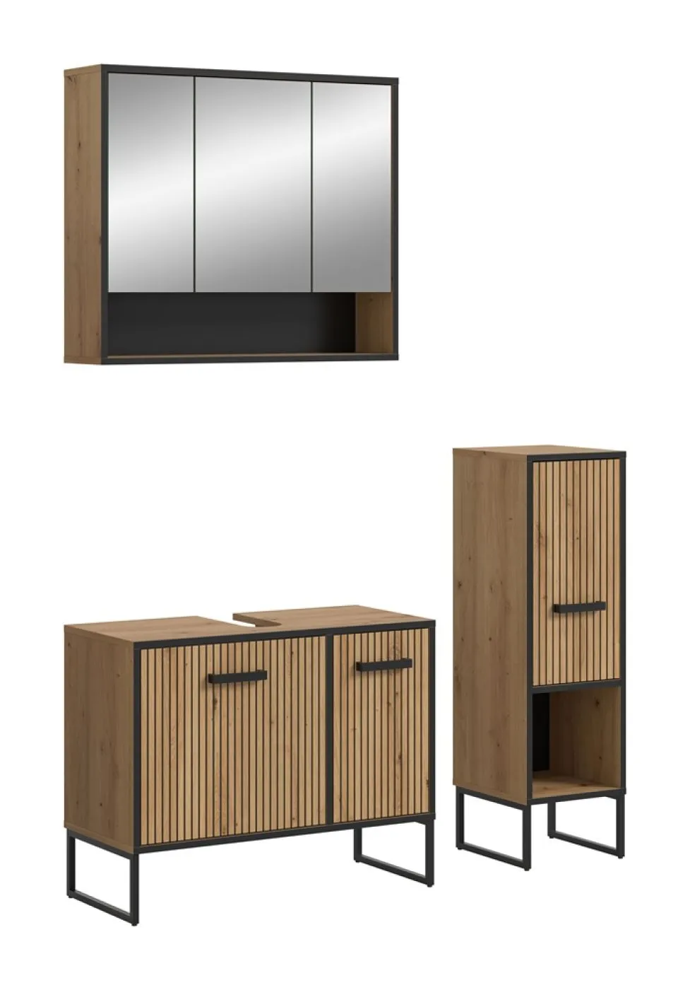Badezimmer-Set Bagno 1 | Artisan Oak | 3-teilig ohne Beleuchtung