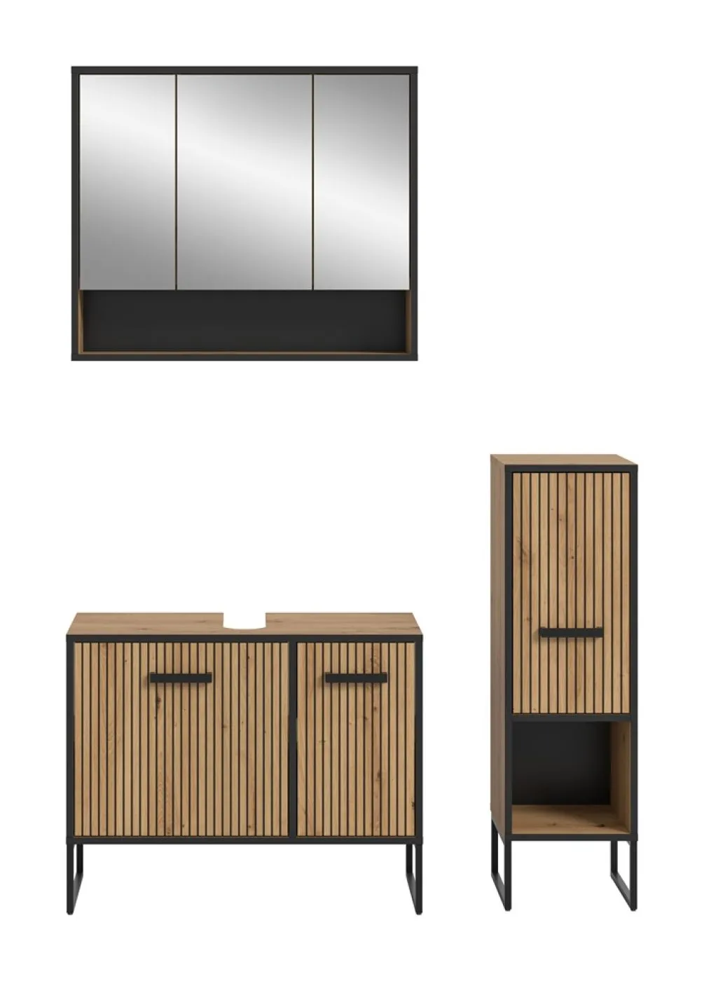 Badezimmer-Set Bagno 1 | Artisan Oak | 3-teilig ohne Beleuchtung