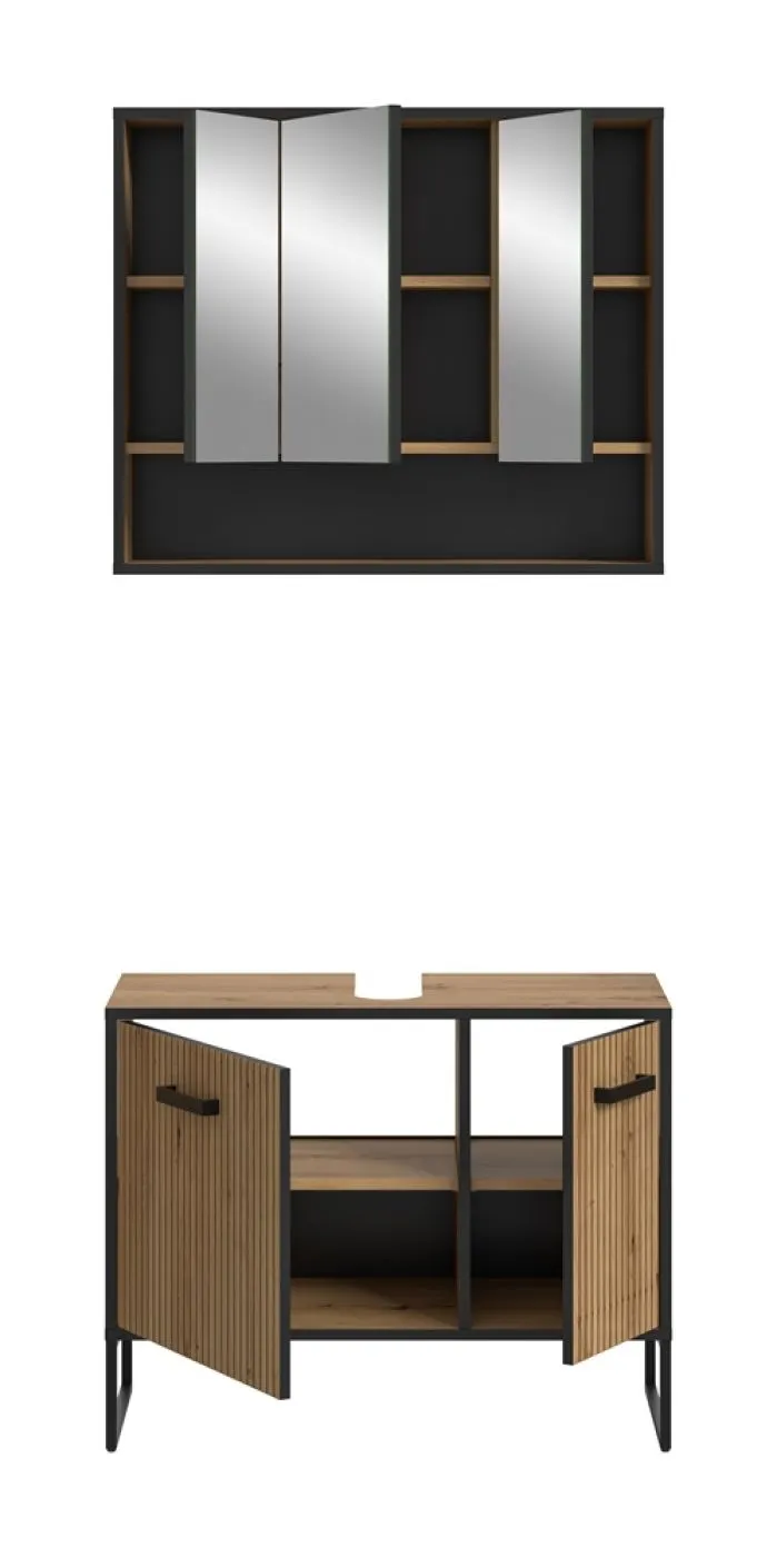 Badezimmer-Set Bagno 2 | Artisan Oak | 2-teilig ohne Beleuchtung