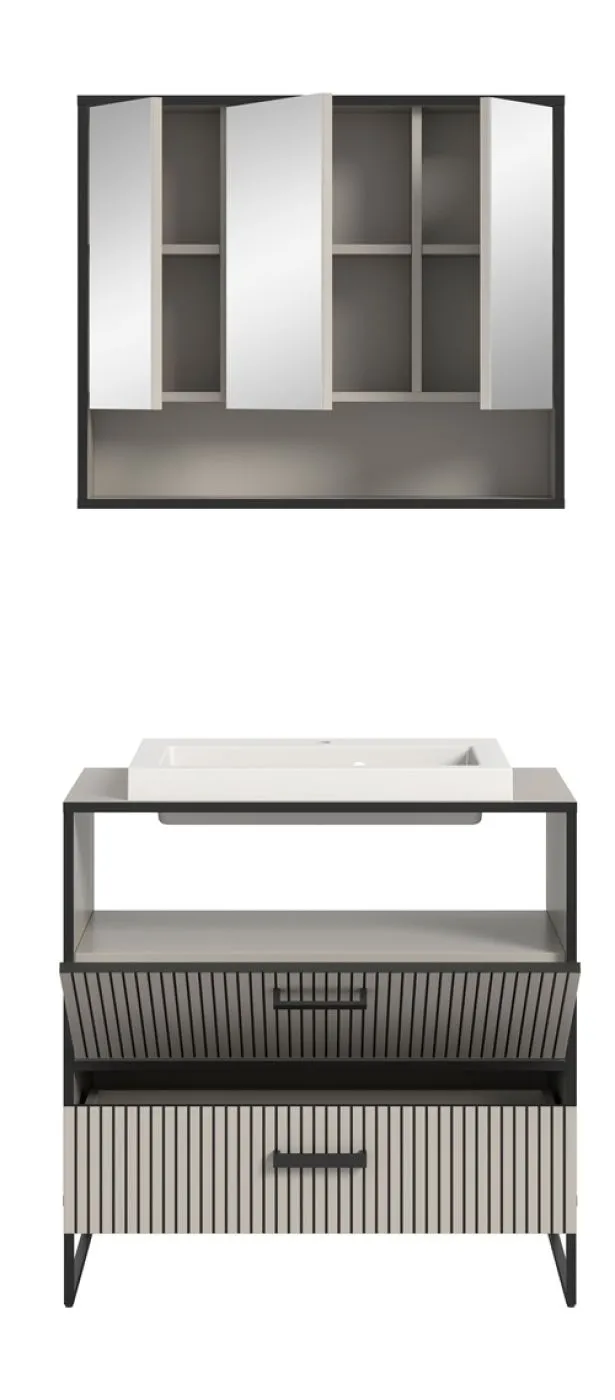 Badezimmer-Set Bagno | Kaschmir | 2-teilig | inkl. Waschbecken