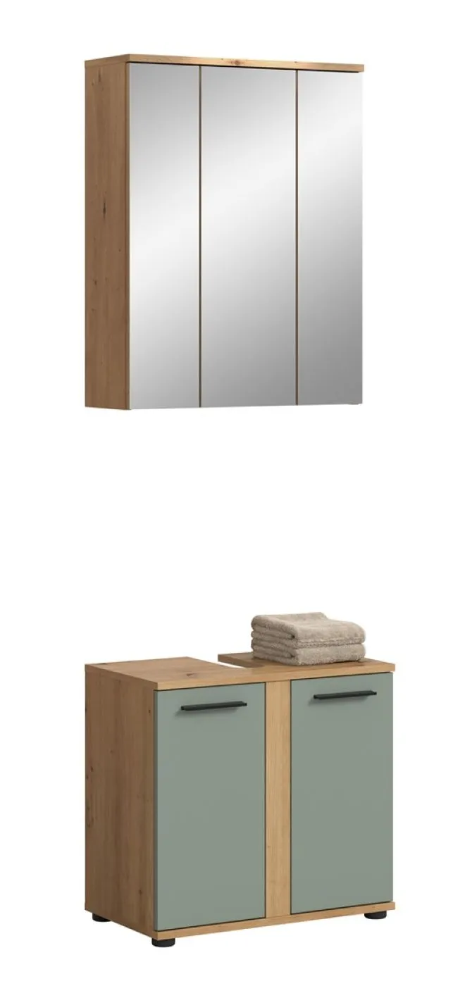 Badezimmer-Set Blake | Salbei / Artisan Eiche | 2-teilig