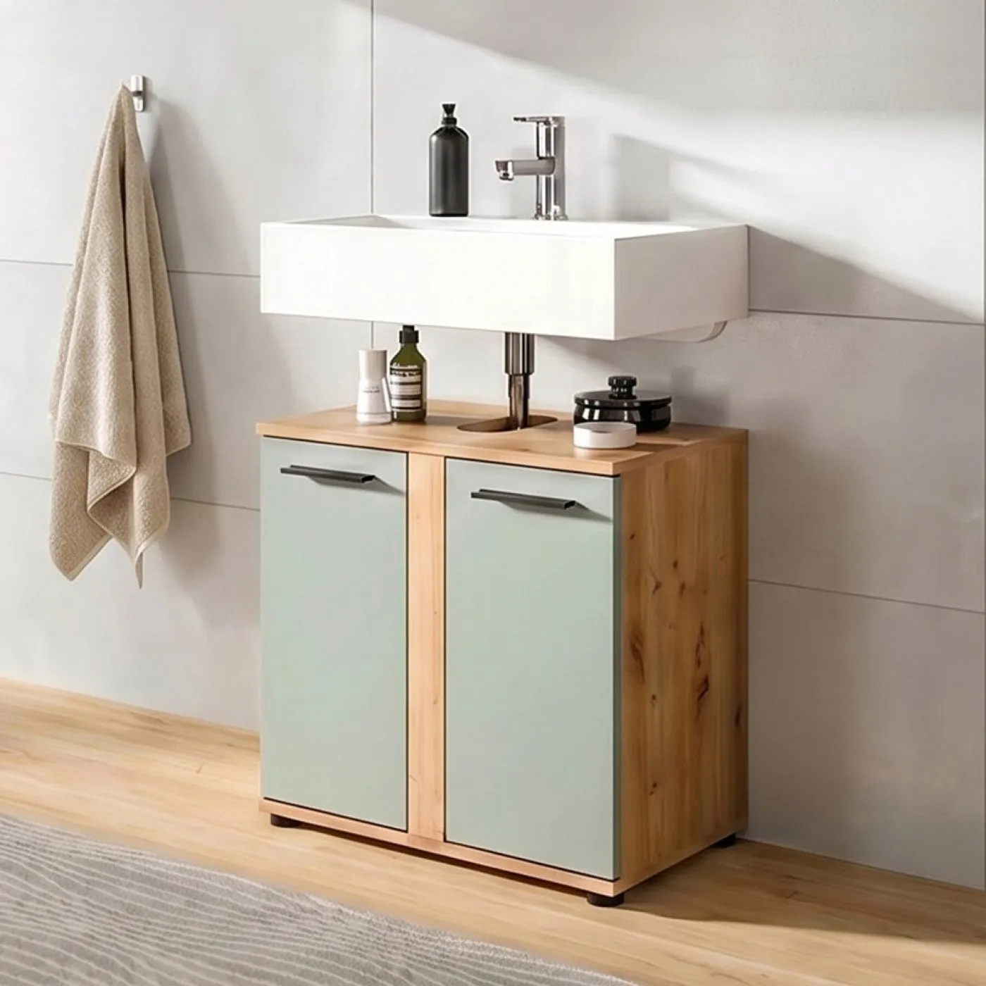 Badezimmer-Set Blake | Salbei / Artisan Eiche | 3-teilig