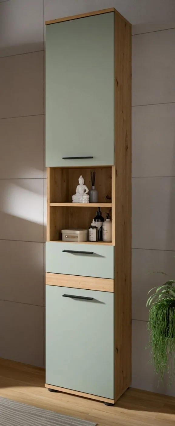 Badezimmer-Set Blake | Salbei / Artisan Eiche | 5-teilig ohne Beleuchtung