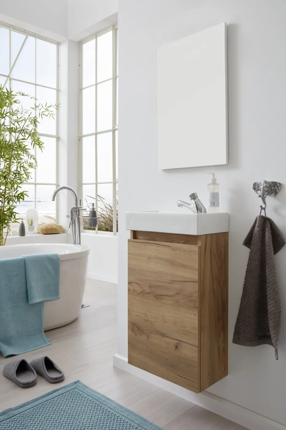 Badezimmer-Set Champ Bad inkl. Waschbecken Artisan Eiche 2-teilig