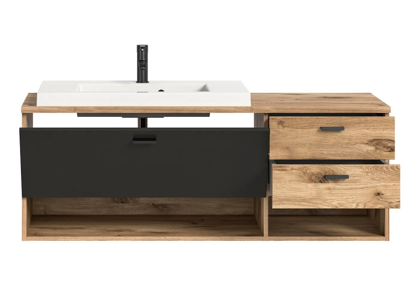 Badezimmer-Set Grado | Nox Oak / grau | 4-teilig
