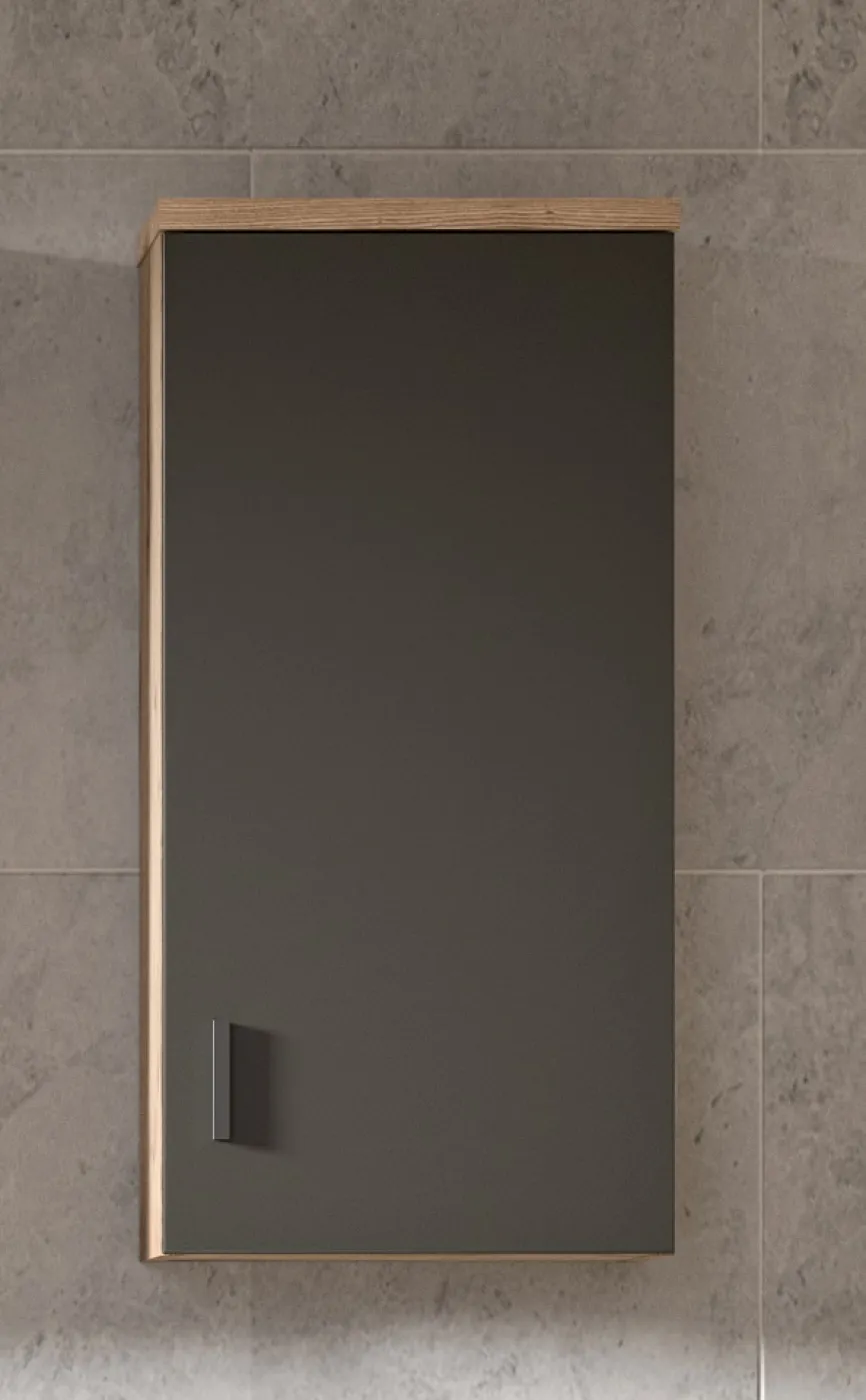 Badezimmer-Set Grado | Nox Oak / grau | 4-teilig mit Aufsatzleuchte