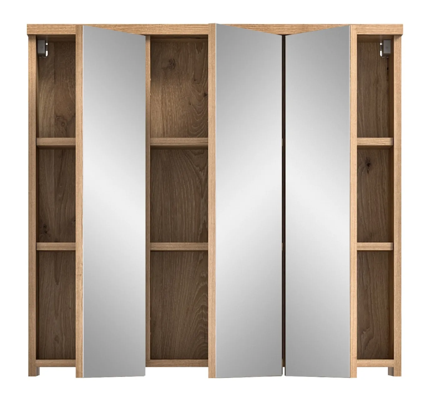 Badezimmer-Set Grado | Nox Oak / grau | 4-teilig mit Aufsatzleuchte