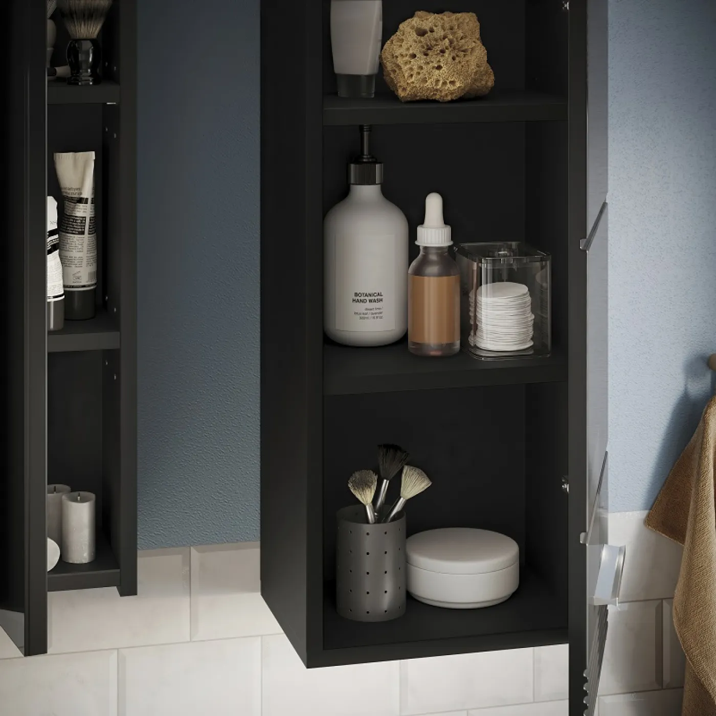 Badezimmer-Set Linus | schwarz Hochglanz | 5-teilig