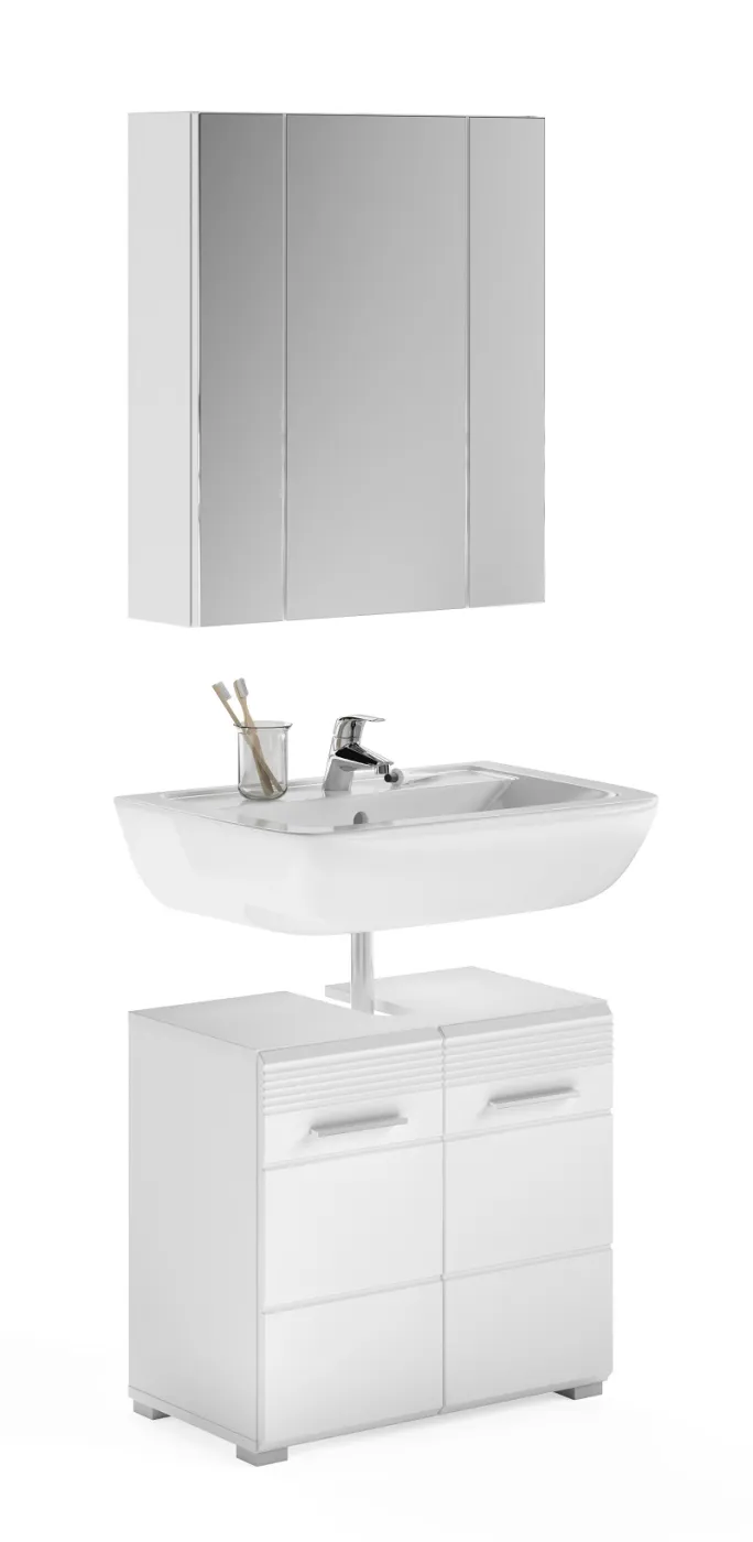 Badezimmer-Set Linus | weiß Hochglanz | 2-teilig