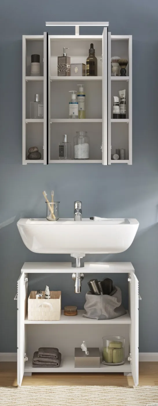 Badezimmer-Set Linus | weiß Hochglanz | 2-teilig