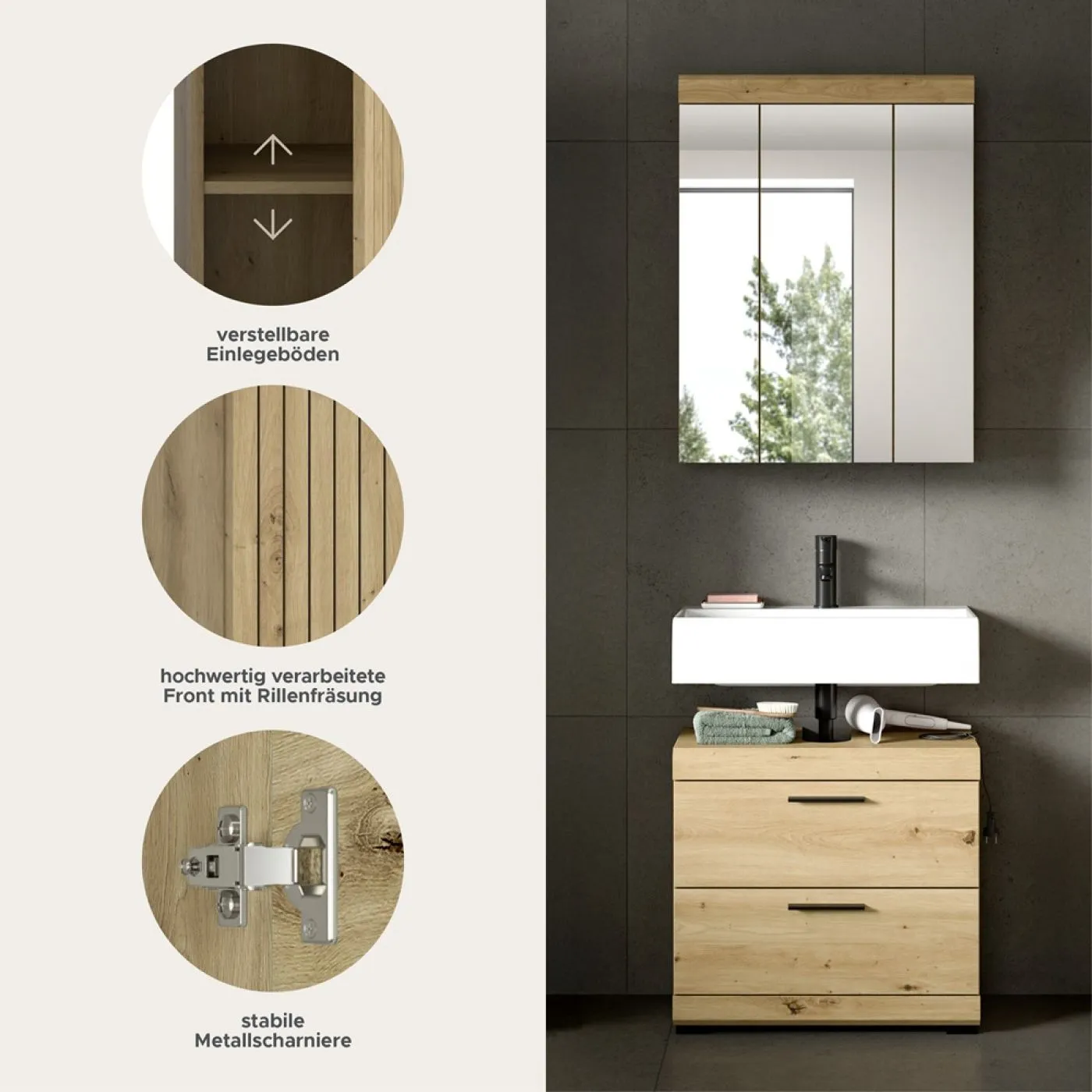 Badezimmer-Set Scout 1 | Artisan Eiche | 2-teilig