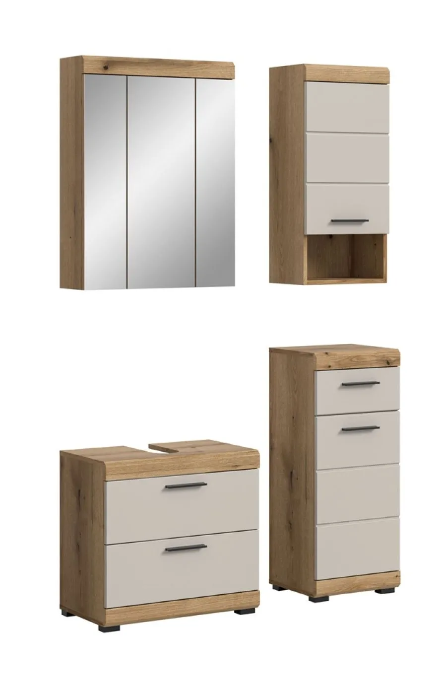 Badezimmer-Set Scout 1 | Kaschmir / Evoak Oak | 4-teilig ohne Aufsatzleuchte 1