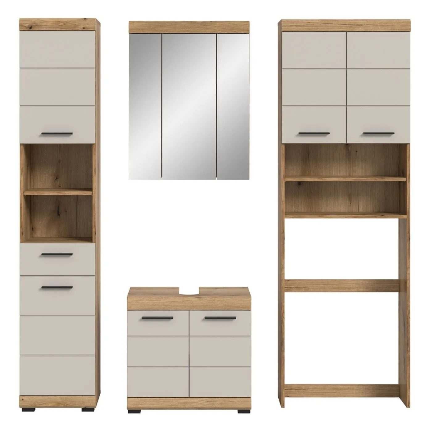 Badezimmer-Set Scout 1 | Kaschmir / Evoak Oak | 4-teilig ohne Aufsatzleuchte