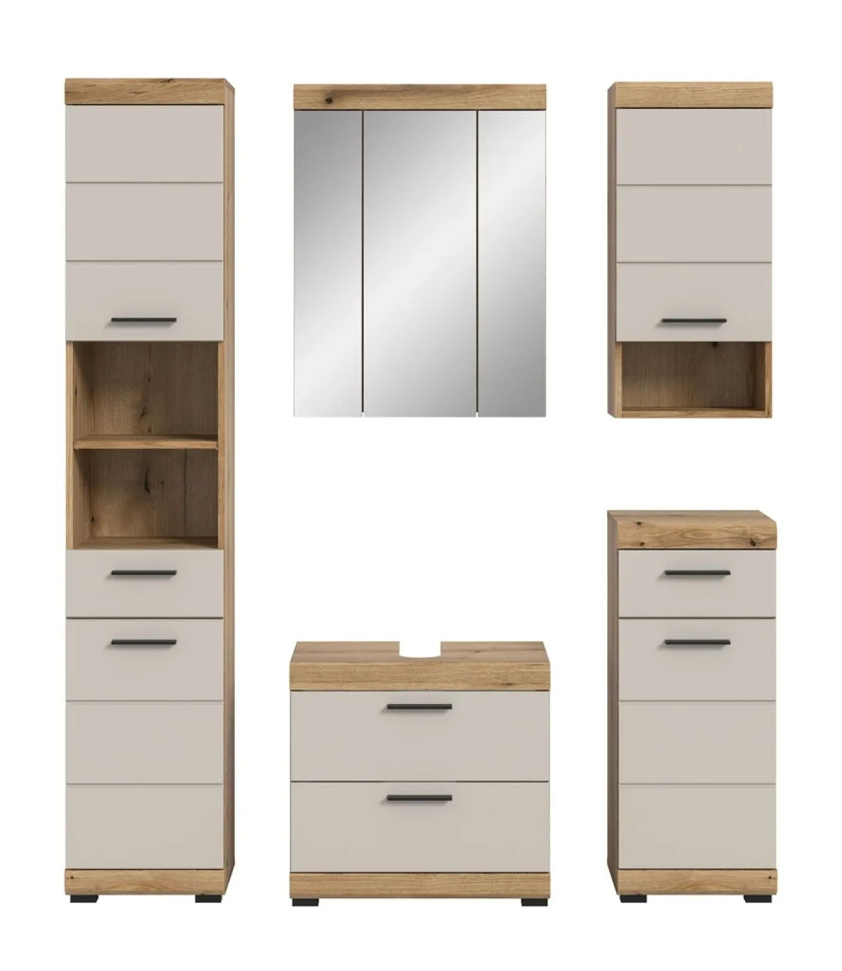 Badezimmer-Set Scout 1 | Kaschmir / Evoak Oak | 5-teilig