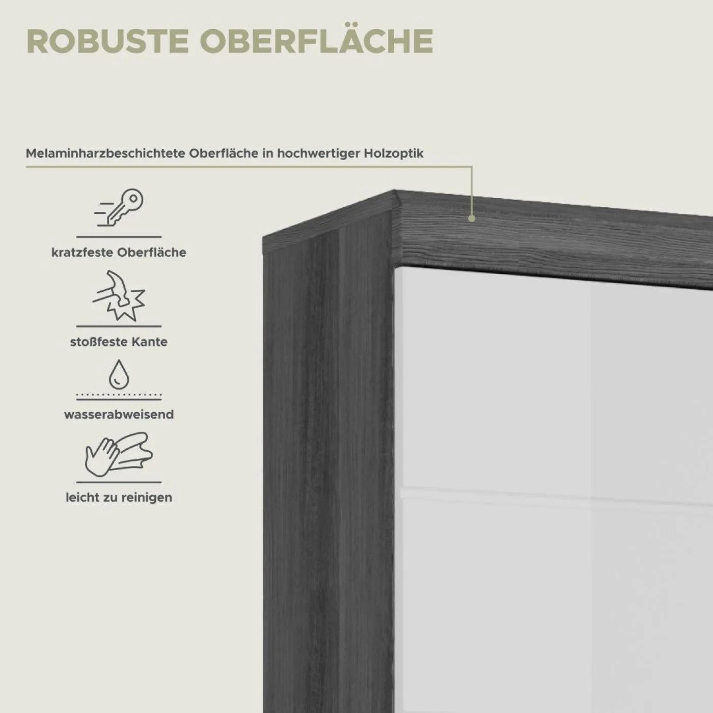 Badezimmer-Set Scout 1a | weiß Hochglanz / rauchsilber | 3-teilig