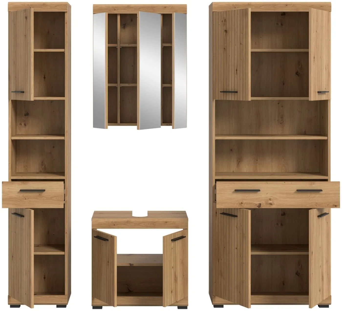 Badezimmer-Set Scout 2 | Artisan Eiche | 4-teilig ohne Aufsatzleuchte